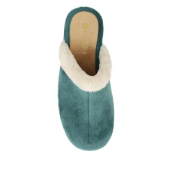 Heeled Mule Slippers - Teal