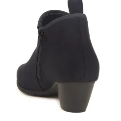 Heeled Short Ankle Boots - Navy