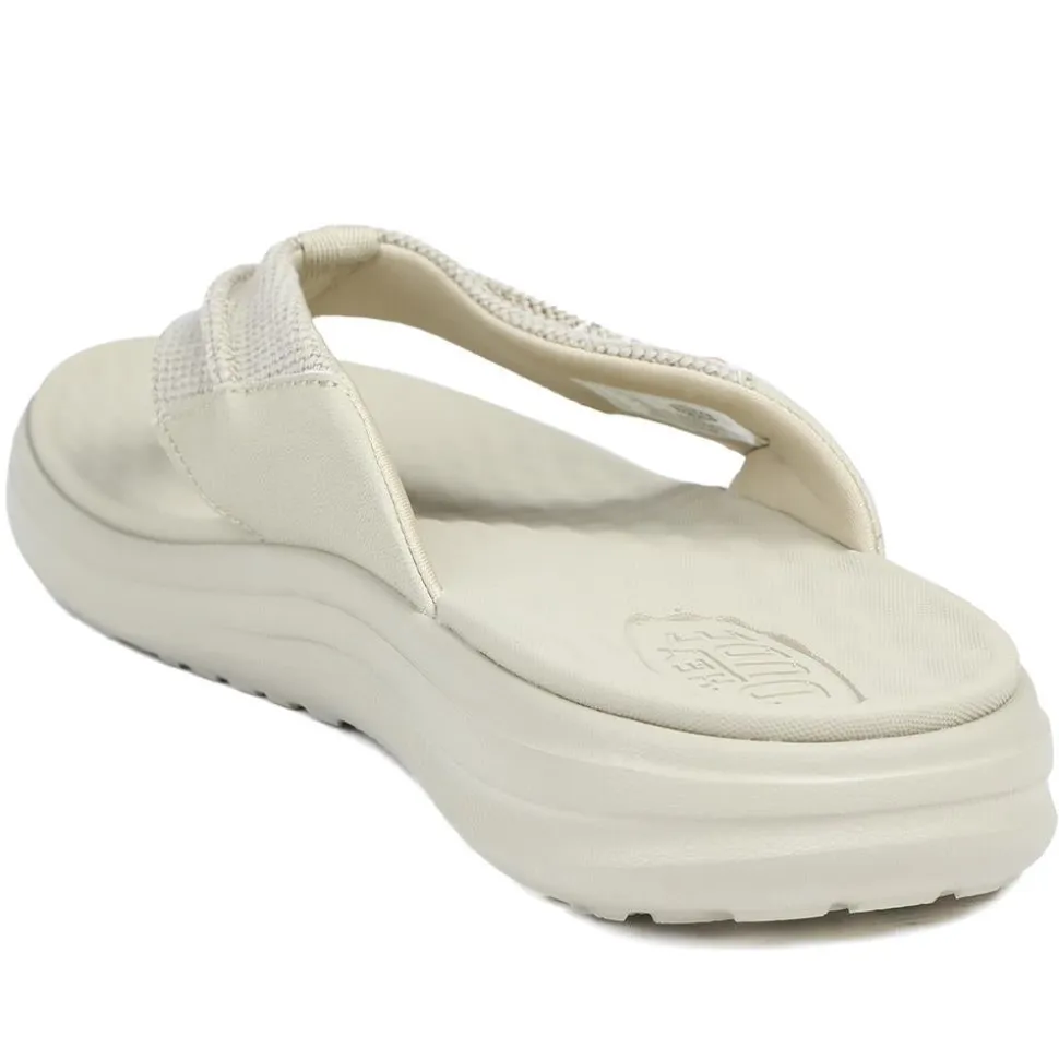 HeyDude Finn Flip Braided Flip Flops - Beige