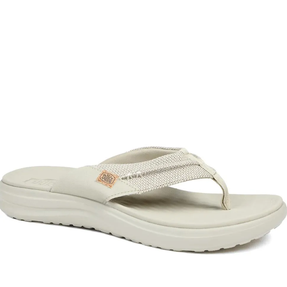 HeyDude Finn Flip Braided Flip Flops - Beige