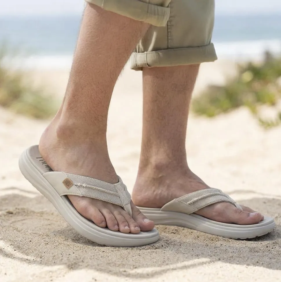 HeyDude Finn Flip Braided Flip Flops - Beige