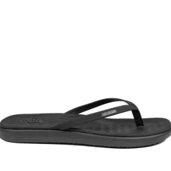 HeyDude Flat Toe Post Flip Flops - Black