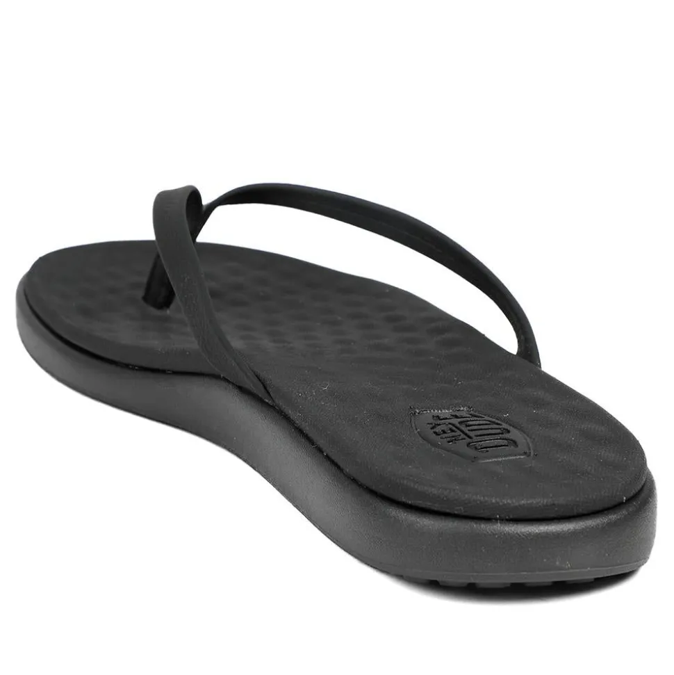 HeyDude Flat Toe Post Flip Flops - Black
