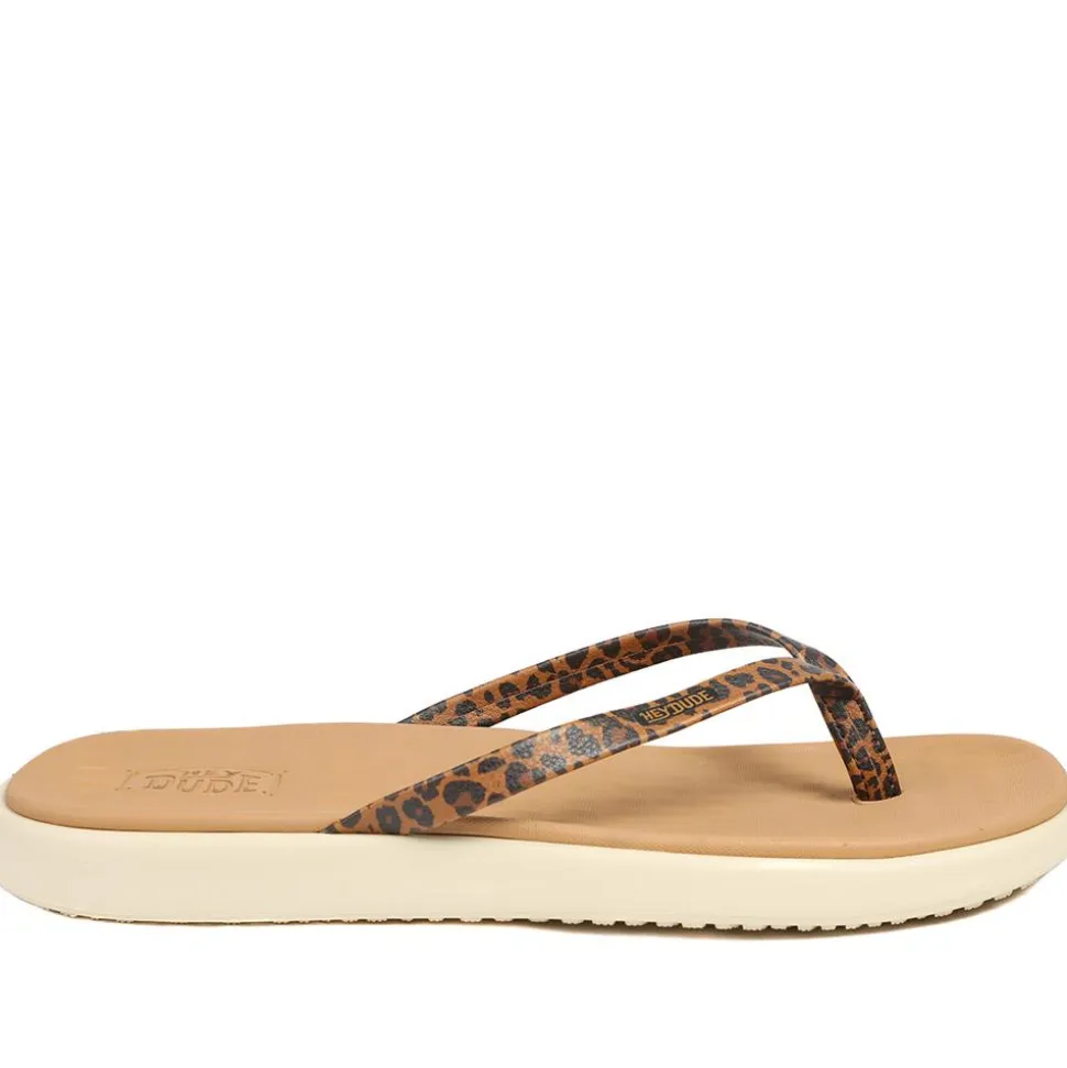 HeyDude Flat Toe Post Flip Flops - Leopard