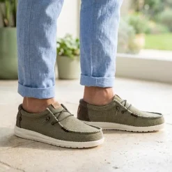 HeyDude Mikka Braided Textile Loafers - Olive