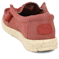 HeyDude Wally Stretch Canvas Shoes - Red