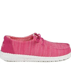 HeyDude Wendy Stretch Sox Shoes - Fuschia