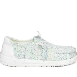 HeyDude Wendy Stretch Speckle Shoes - White Multi