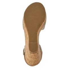 High Buckled Wedge Sandals - Gold
