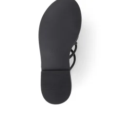 Hira Jewelled Leather Sandals - Black