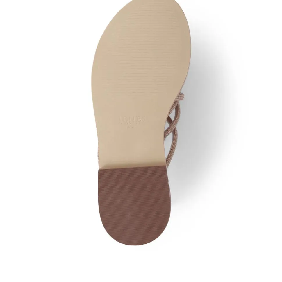 Hira Jewelled Leather Sandals - Tan