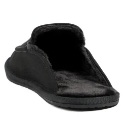 Hugo Boss Microfibre Slippers With Rubber Sole - Black