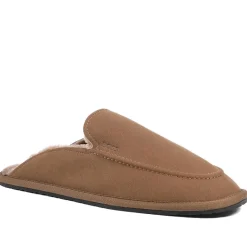 Hugo Boss Microfibre Slippers With Rubber Sole - Brown