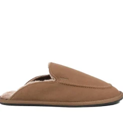 Hugo Boss Microfibre Slippers With Rubber Sole - Brown