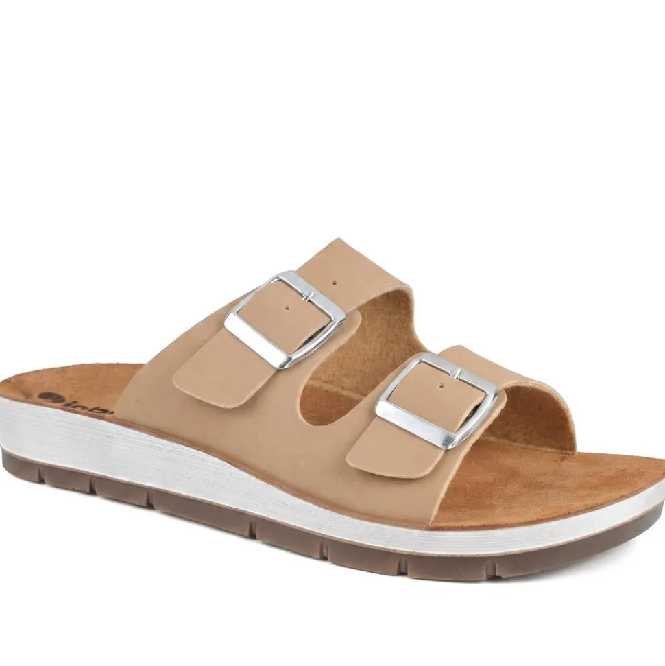 Inblu Dual Touch Fasten Strap Sandals - Brown