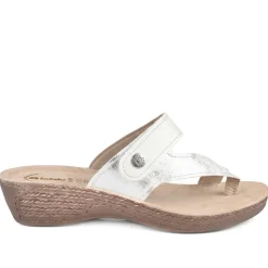 Inblu Touch Fasten Toe Post Sandals - White Multi