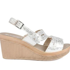 Inblu Wedge Heel Slingback Sandals - White