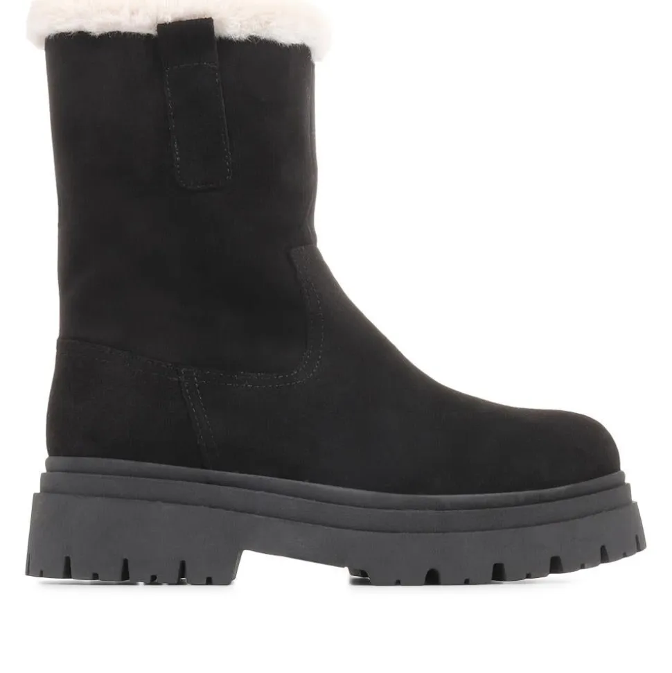 Isabetta Chunky Suede Boots - Black