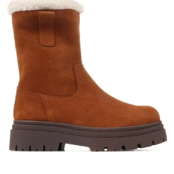 Isabetta Chunky Suede Boots - Tan