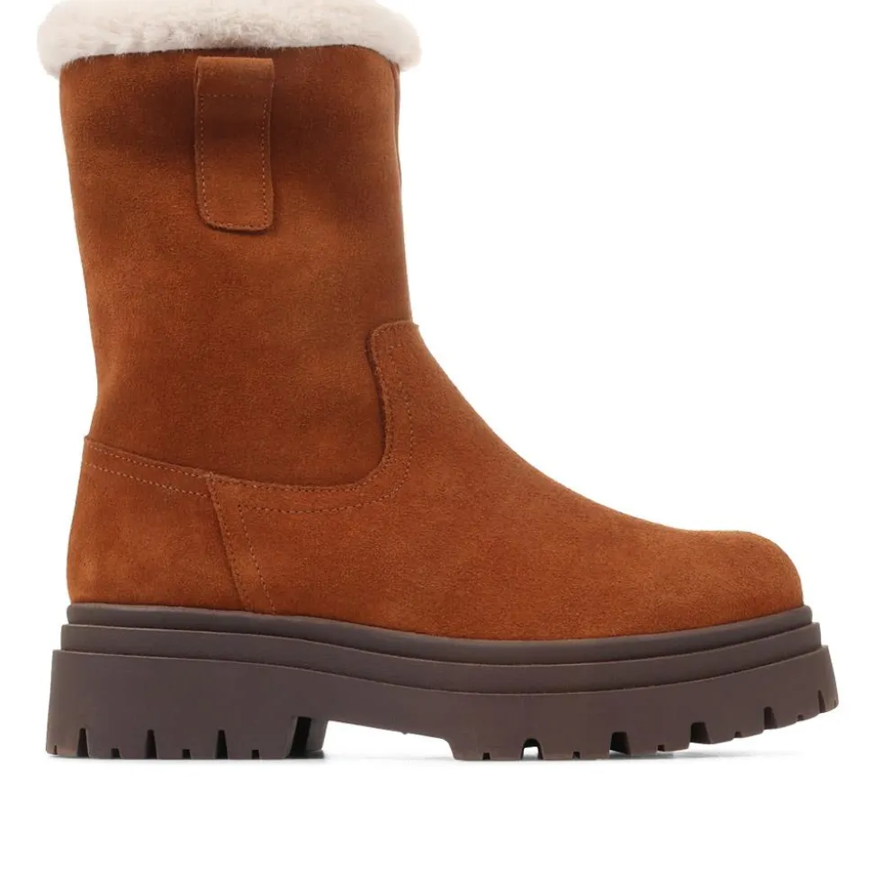 Isabetta Chunky Suede Boots - Tan