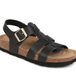 Jean Leather Sandals - Black