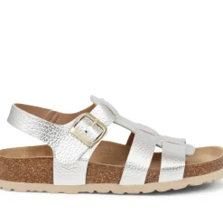 Jean Leather Sandals - Silver