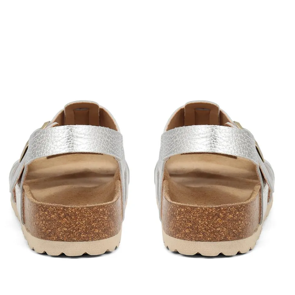 Jean Leather Sandals - Silver