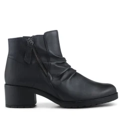 Jenna Gabor Wide Fit Leather Heeled Boots - Navy