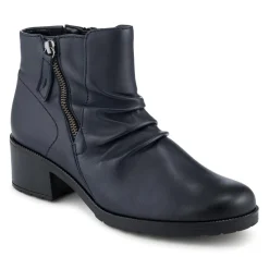 Jenna Gabor Wide Fit Leather Heeled Boots - Navy