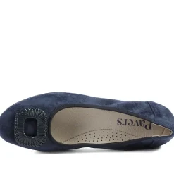 Jewel Detail Slip On Comfort Pumps - Navy