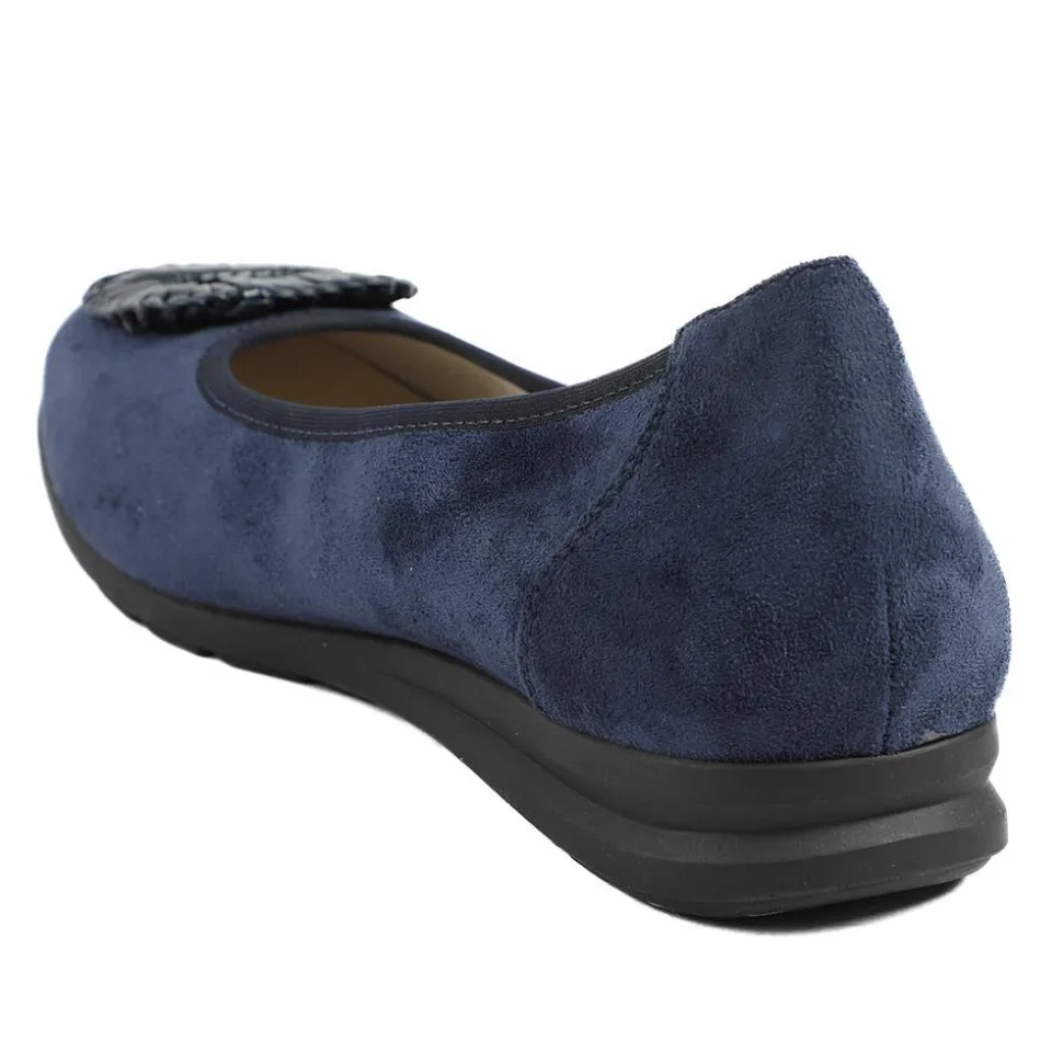 Jewel Detail Slip On Comfort Pumps - Navy