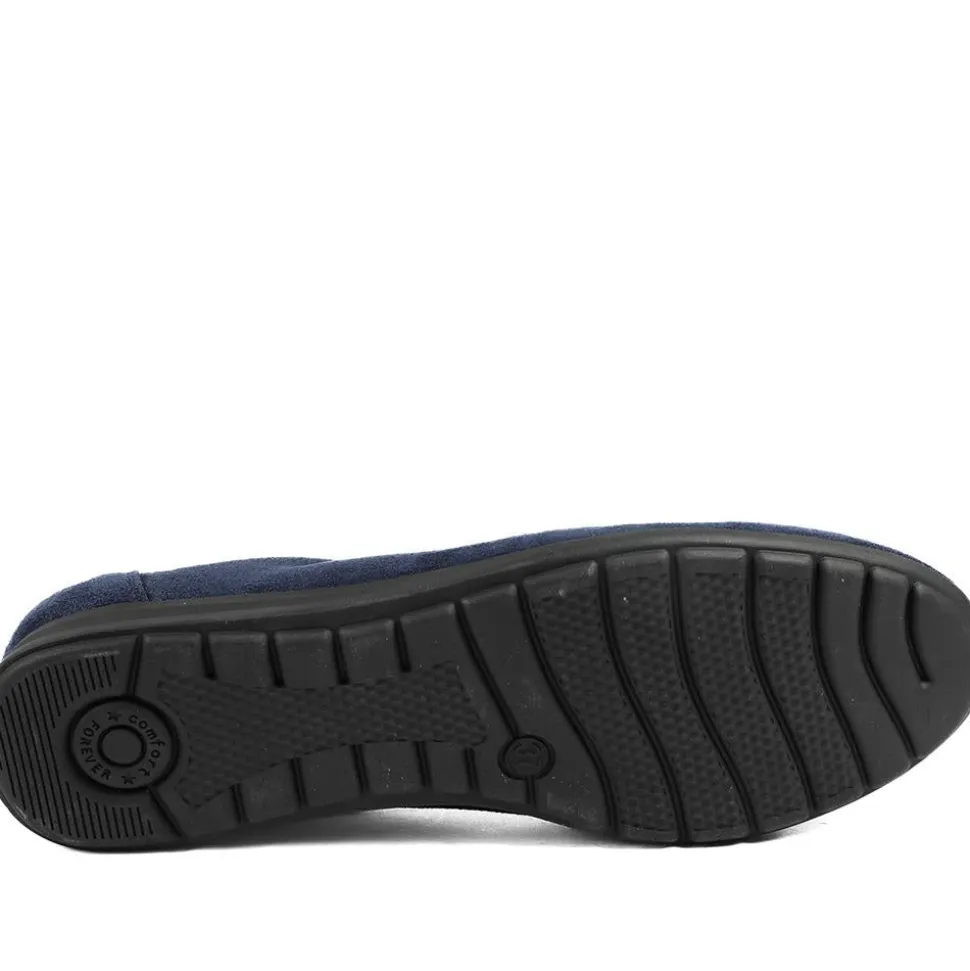 Jewel Detail Slip On Comfort Pumps - Navy