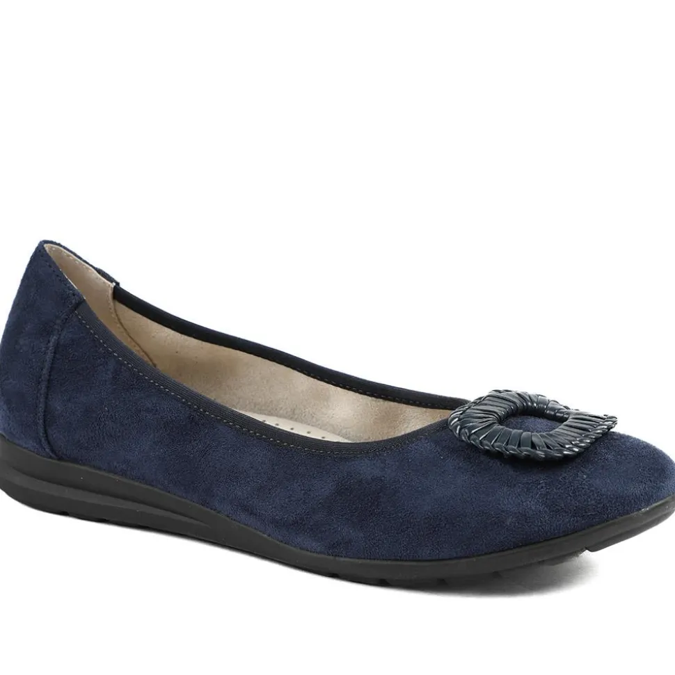 Jewel Detail Slip On Comfort Pumps - Navy