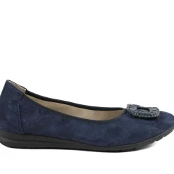 Jewel Detail Slip On Comfort Pumps - Navy