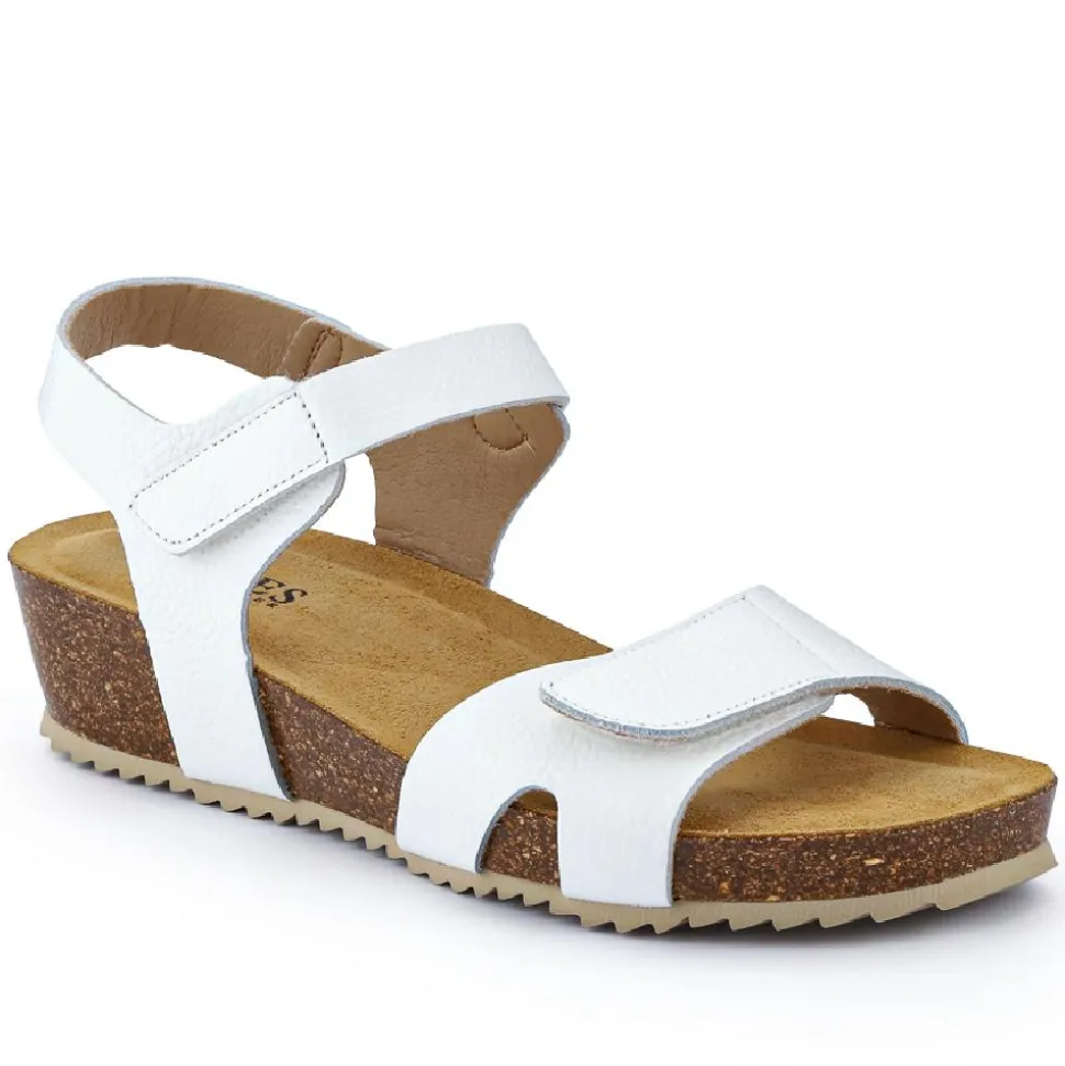 Joanie Leather Sandals - White