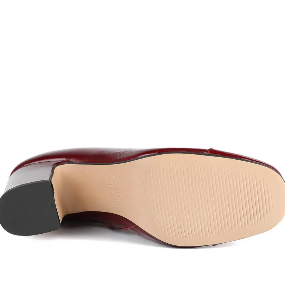 Kamari Leather Zip-Up Ankle Boots - Burgundy Patent