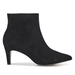 Kamryn Leather Stiletto-Heeled Ankle Boots - Black Nubuck