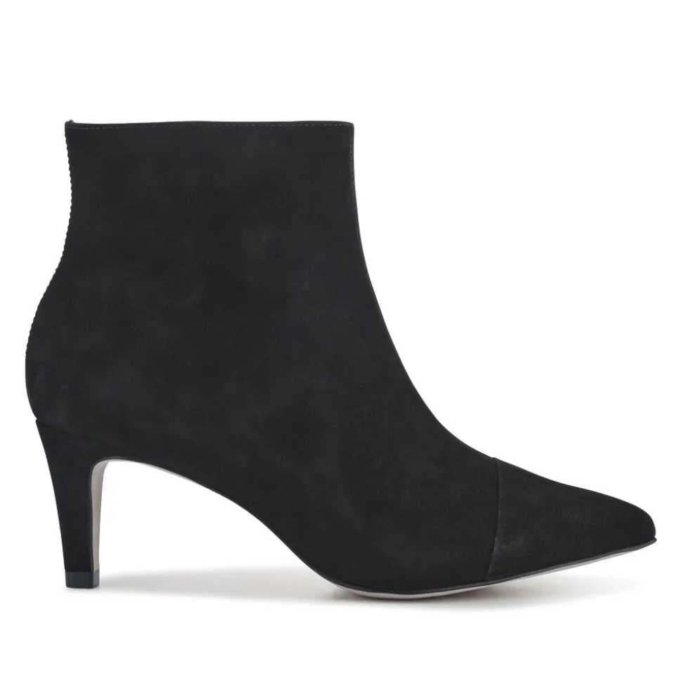 Kamryn Leather Stiletto-Heeled Ankle Boots - Black Nubuck