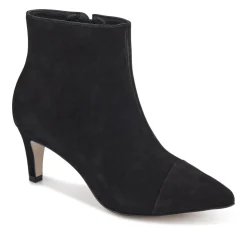 Kamryn Leather Stiletto-Heeled Ankle Boots - Black Nubuck