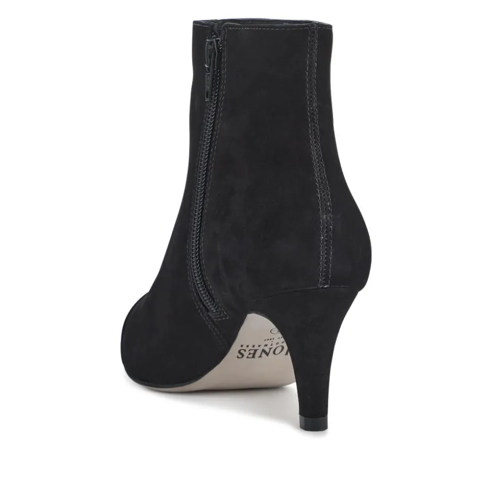 Kamryn Leather Stiletto-Heeled Ankle Boots - Black Nubuck
