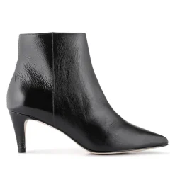 Kamryn Leather Stiletto-Heeled Ankle Boots - Black Patent