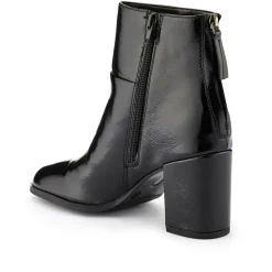 Karlia Leather Ankle Boots - Black Patent