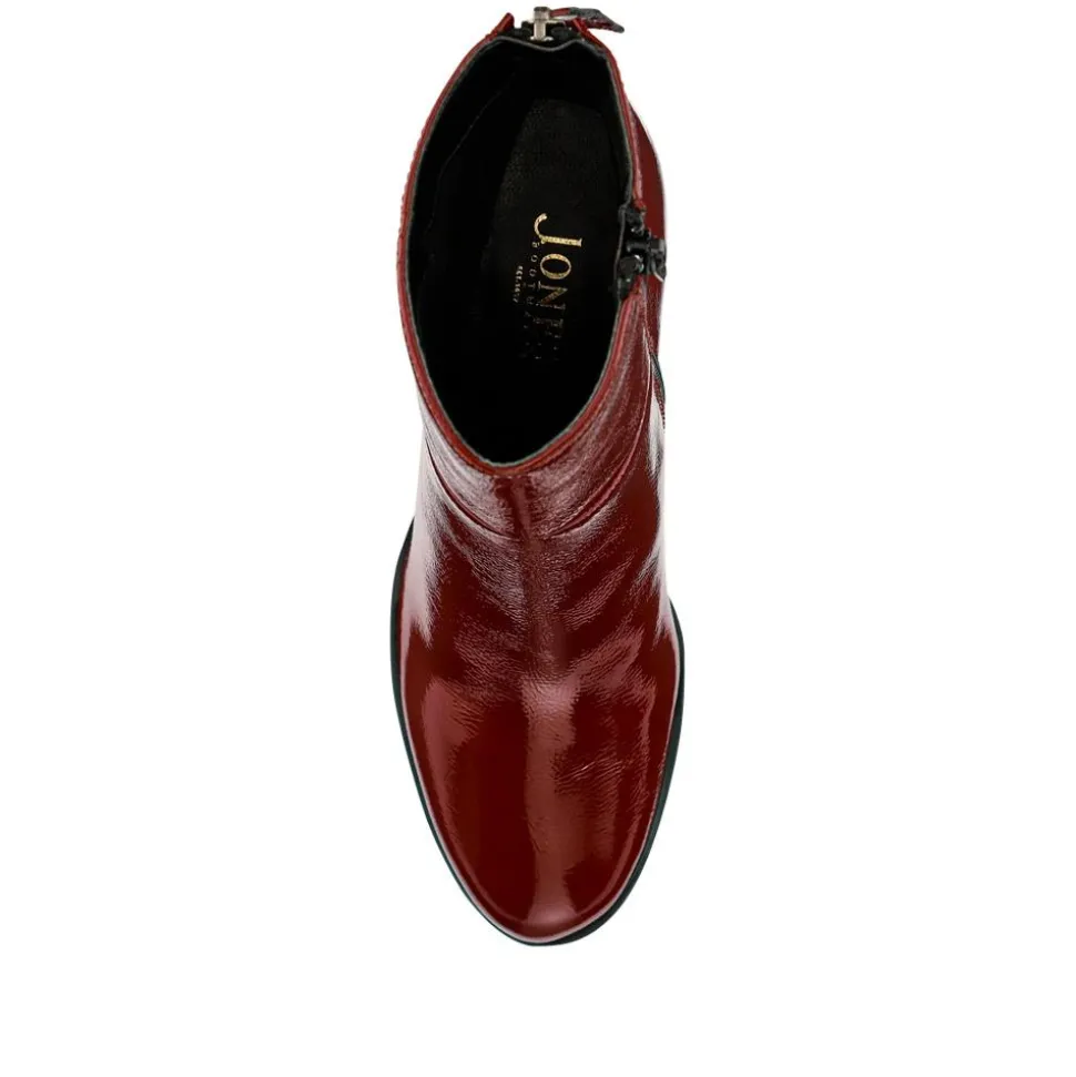 Karlia Leather Ankle Boots - Red Patent