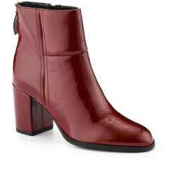 Karlia Leather Ankle Boots - Red Patent