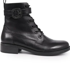Karmen Leather Ankle Boots - Black