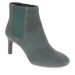 Katelyn Leather Ankle Boots - Green