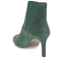 Katelyn Leather Ankle Boots - Green