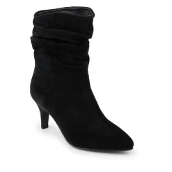 Kathryn Slouch Leather Ankle Boots - Black Suede