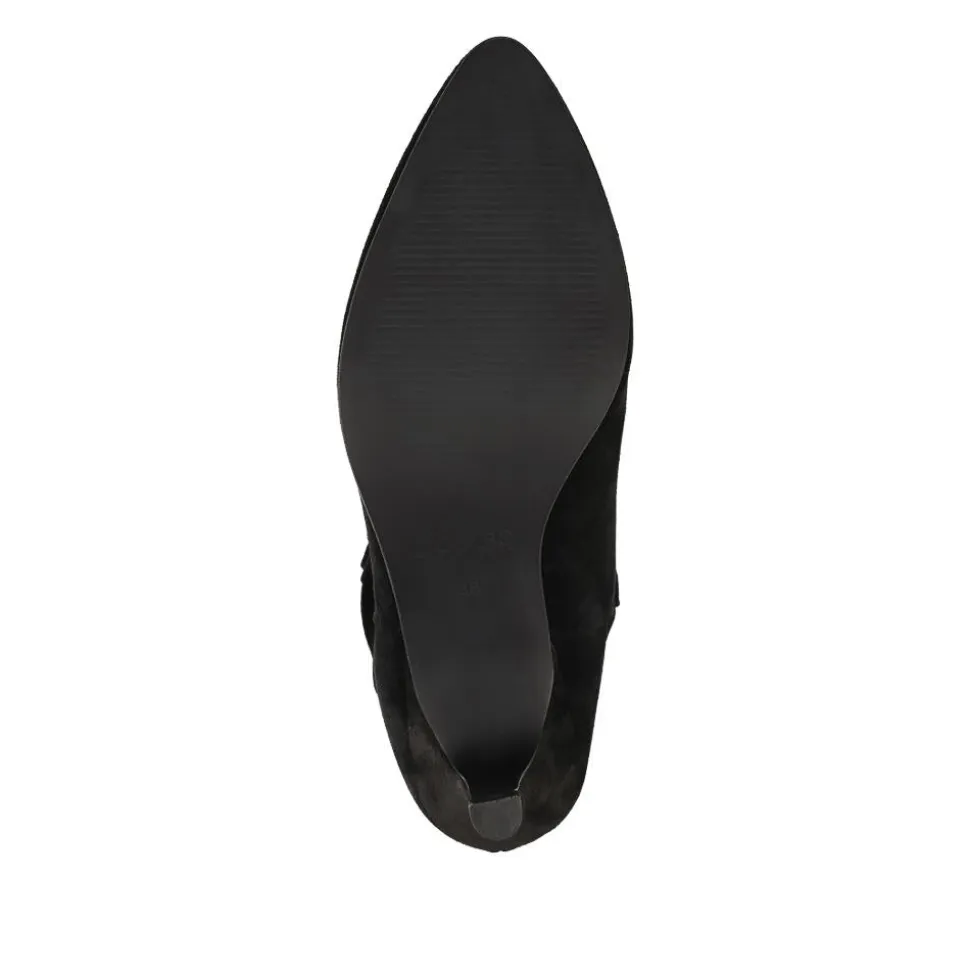 Kathryn Slouch Leather Ankle Boots - Black Suede