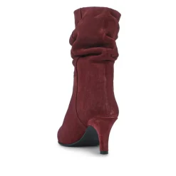 Kathryn Slouch Leather Ankle Boots - Burgundy